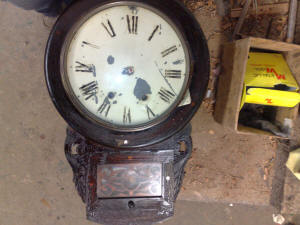 Drop dial wall clock - antique restoration